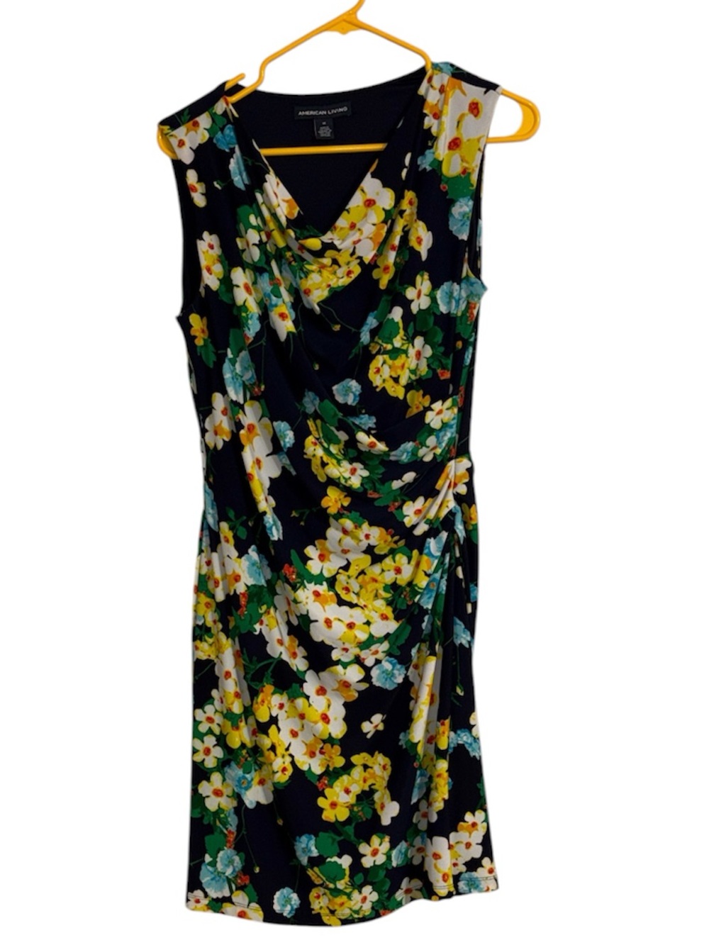 American Living Navy Floral Sheath Dress